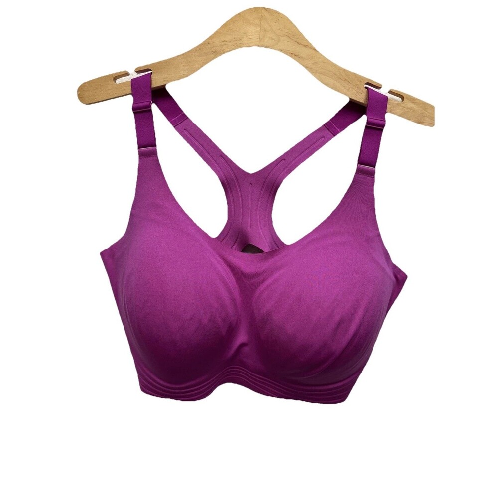 All In Motion Women High Support Embossed Racerback Sports Bra 2X New Purple - Picture 10 of 10